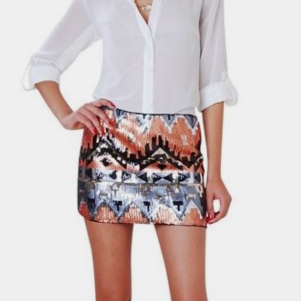 HUMBLE CHIC➕Sequin Print Skirt NWOT